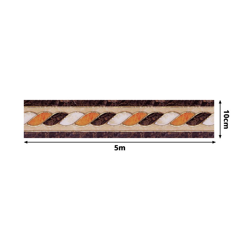 Stranded Cord Print Wallpaper Border Brown PVC Wall Art, Peel and Paste, 16.5' x 4"