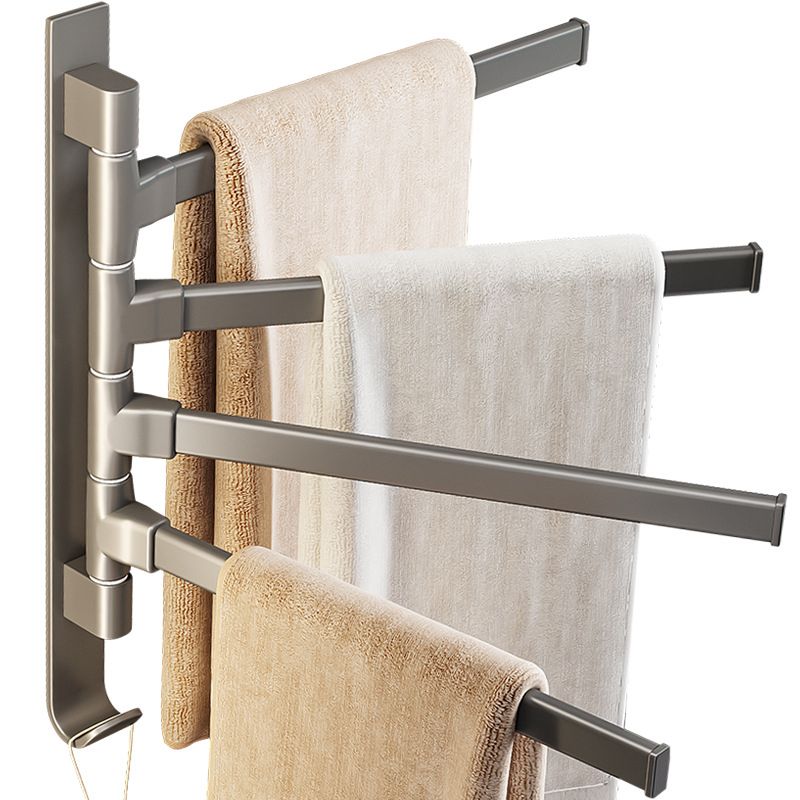 Contemporary Gray Bathroom Accessory Set Aluminum Towel Bar