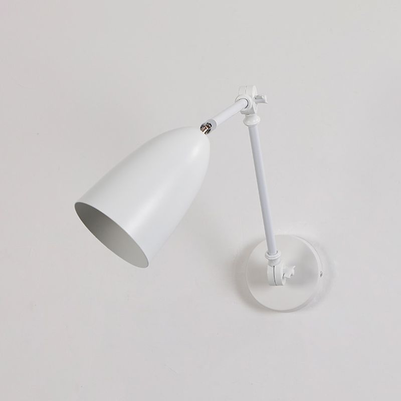 Metal Geometric Shade Wall Lighting Modern Style 1-Light Swing Arm Sconce Lamp