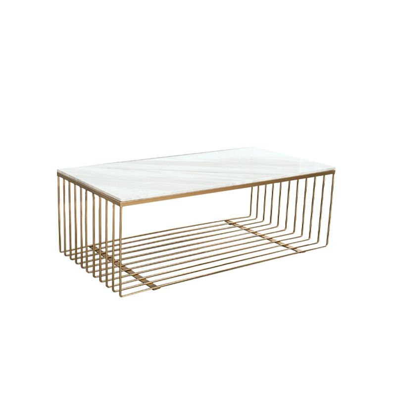 Frame Base Coffee Table Rectangular Gold Metal Cocktail Table
