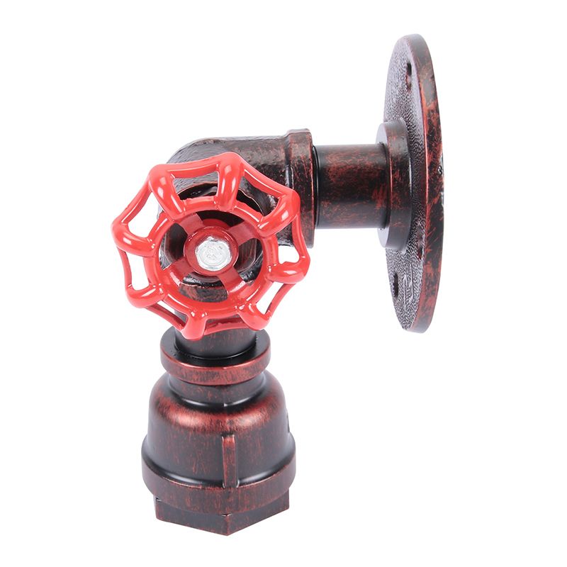 Industrial Style Water Pipe Wall Sconce Metal 1 Light Sconces for Living Room