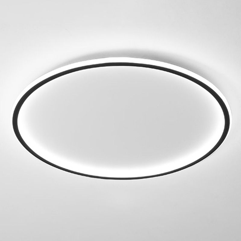 Runde Unterputz-Beleuchtung, minimalistische LED-Deckenleuchte aus Aluminium in Schwarz und Weiß