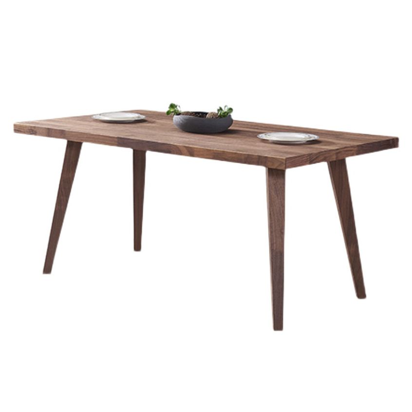 Traditional Style Solid Wood Dining Room Set with Walnut Table and 4 Legs Base