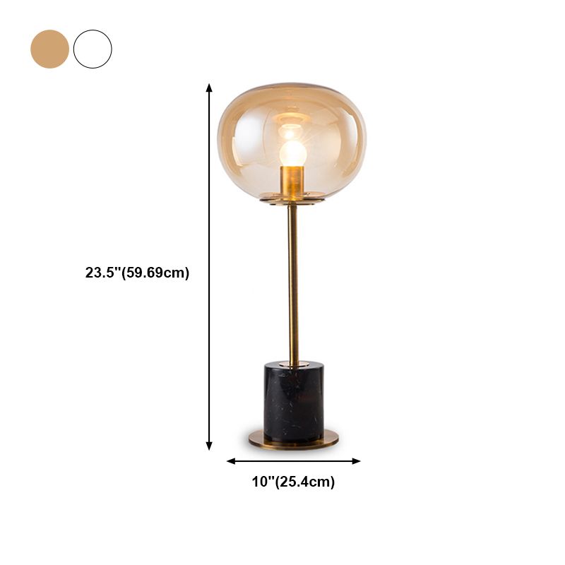 1 lampe de table de nuit géométrique légère lampe de table en verre de style moderne