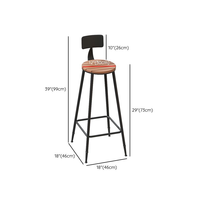 Industrial Metal Bar Stools Bar Height Outdoor Bar Stool with Black Base