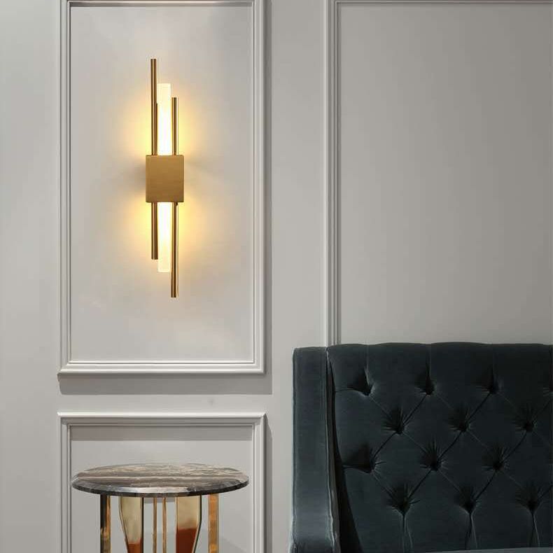 19.5" H Post-modern Style Wall Mount Lamp Minimalism Metal Lines Design Sconce Lights for Hallway Aisle