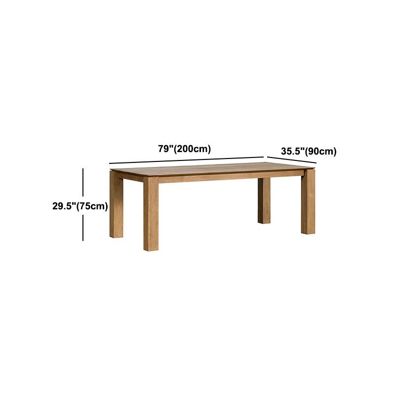 Modern Pine Wood Table for Restaurant Rectangle Dining Table with 4 Legs in Brown