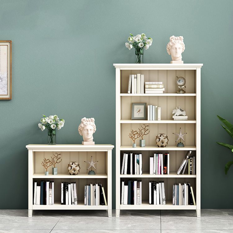Scandinavian Closed Back Standard Bookshelf Wooden Bookcase in White