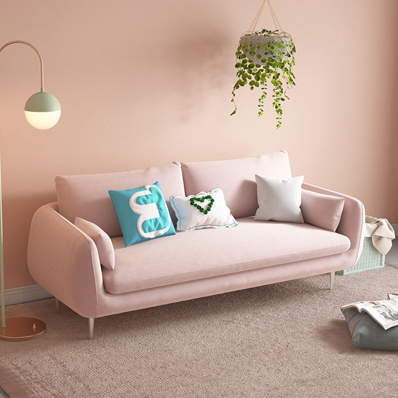 Modern Standard Cushions Sofa 25.5"W Square Arm Sofa with Bolster Pillows for Living Room