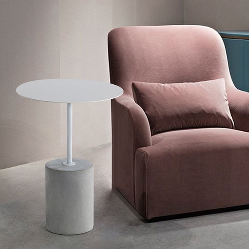 Round Metal Top Pedestal Side Table Pedestal End Table for Living Room