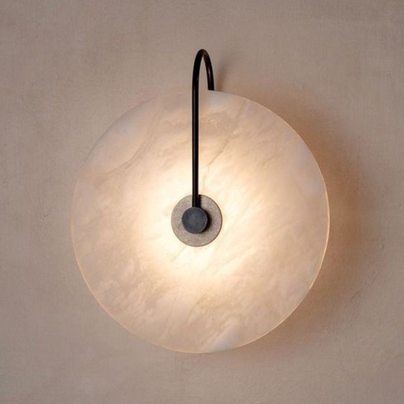 Modern Style Round Wall Mounted Lamps Stone 1 Light Wall Lighting Ideas