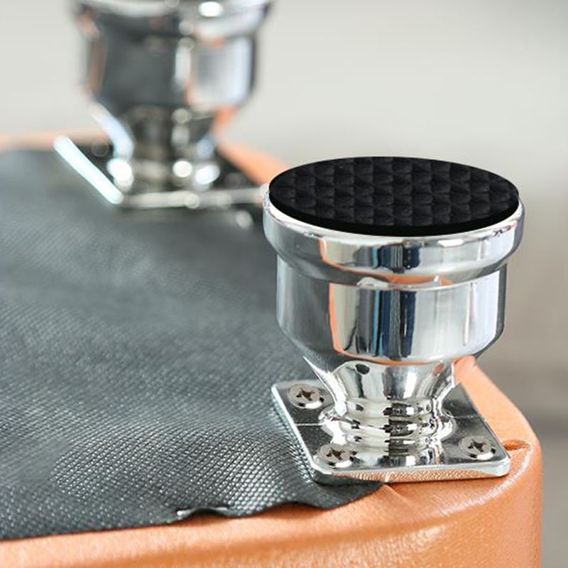 Contemporary Standard Faux Leather Upholstered Patchwork Rectangle Ottoman Indoor