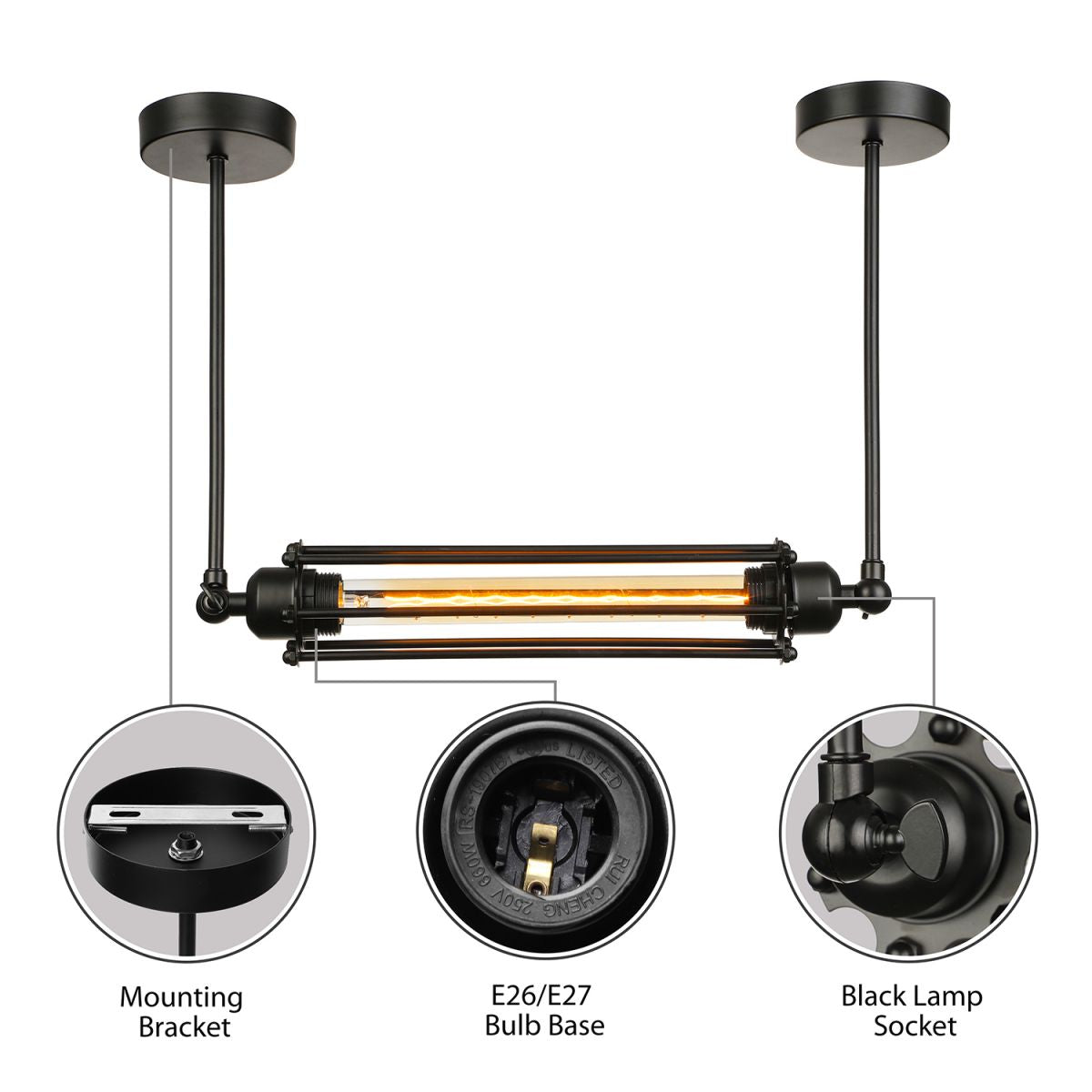 1 luminaire suspendu en fer léger