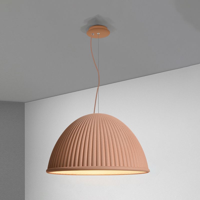 Salle à manger suspendue résine 1 ampoule de style macaron de style macaron en dôme