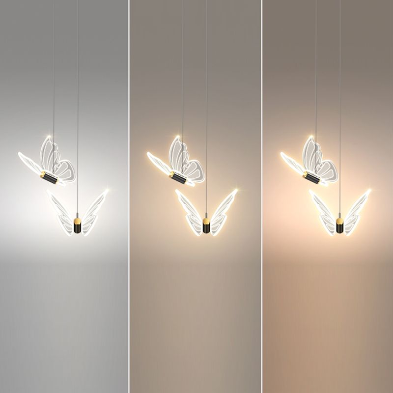 Nordic Style Butterfly Deckenhängung Lampe Metall LED Schlafzimmer Hanging Deckenleuchte