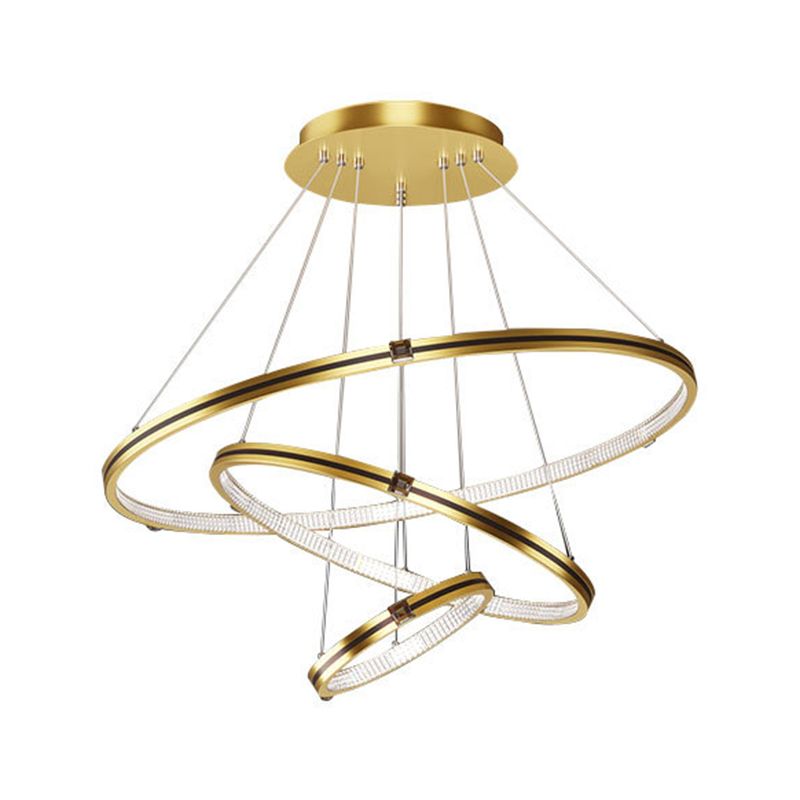 Lampada del lampadario moderno a ginnastica a anello di semplicità Lights Acrilico Ampiccamento a sospensione per il ristorante