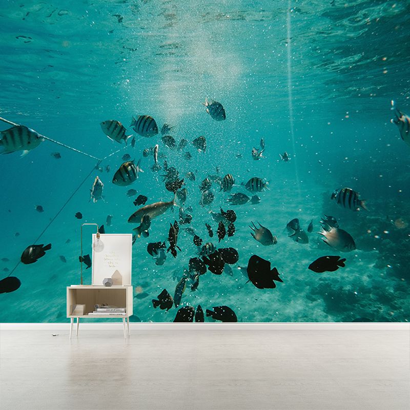 Sea Fish Tropical Beach Style Seabed Mural Wallpaper Mildew Resistant Wall Art