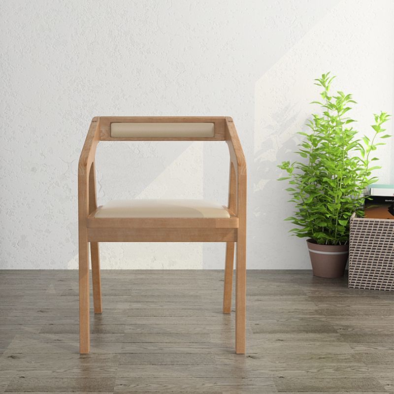 Silla contemporánea con brazo de comedor, silla lateral con patas de madera para cocina