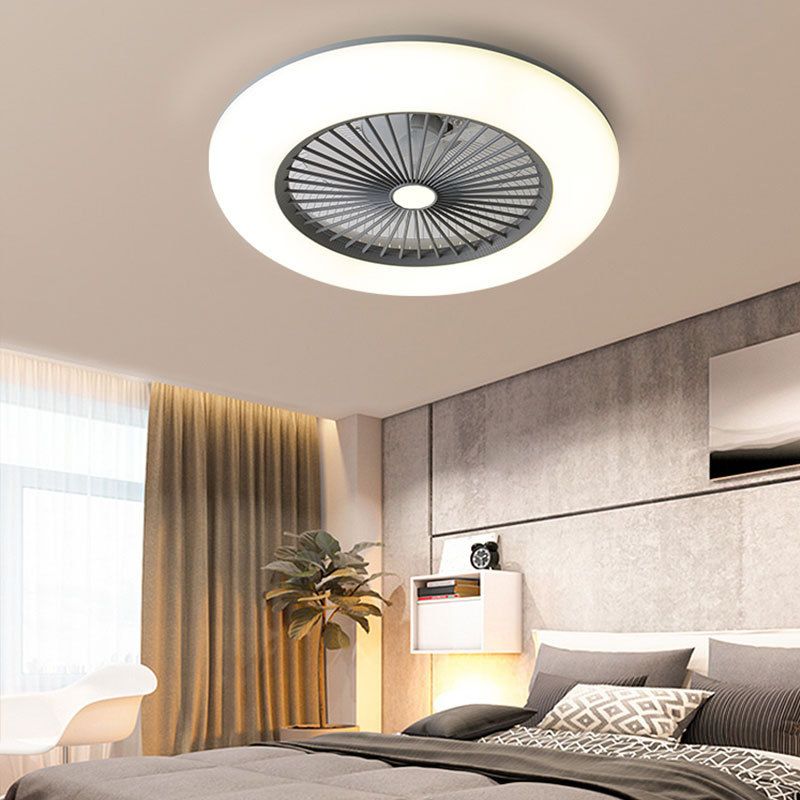 Acrylrad -förmiges halb Flush Light Makkaronstil LED -Deckenventilator Licht für Schlafzimmer