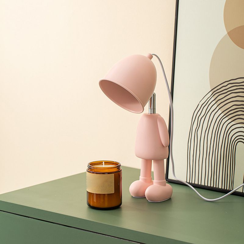 Macaron Robot Table Lampada in metallo Cera da letto a bulbo singola