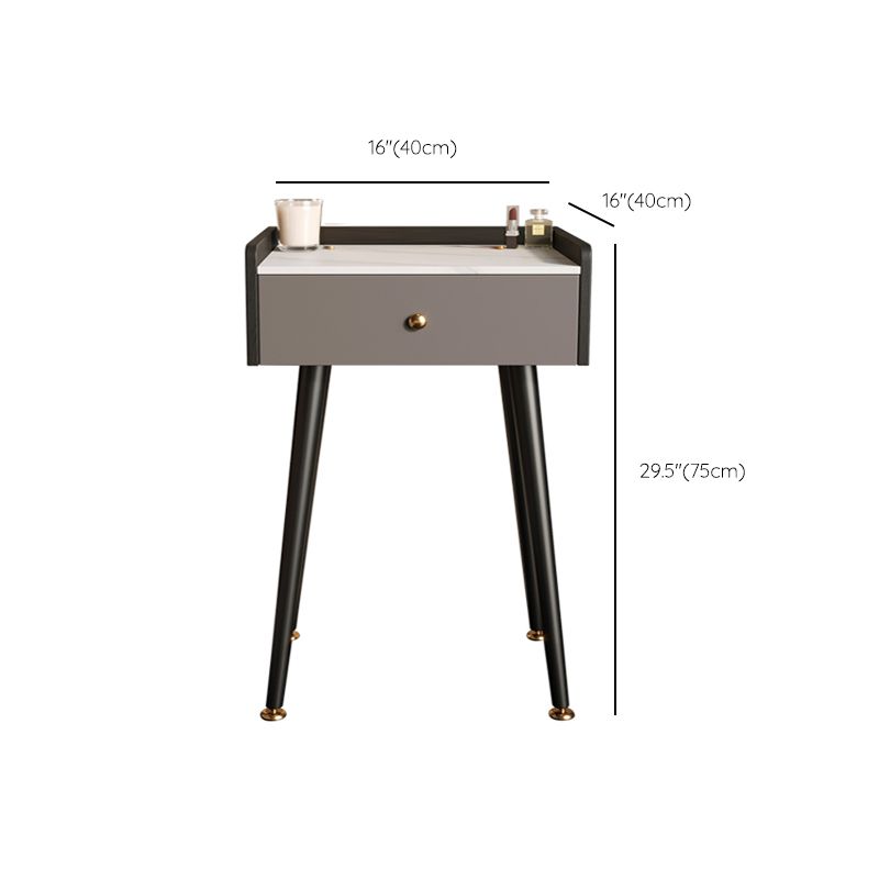 Contemporary Makeup Vanity Desk Stone Dressing Table with Drawer