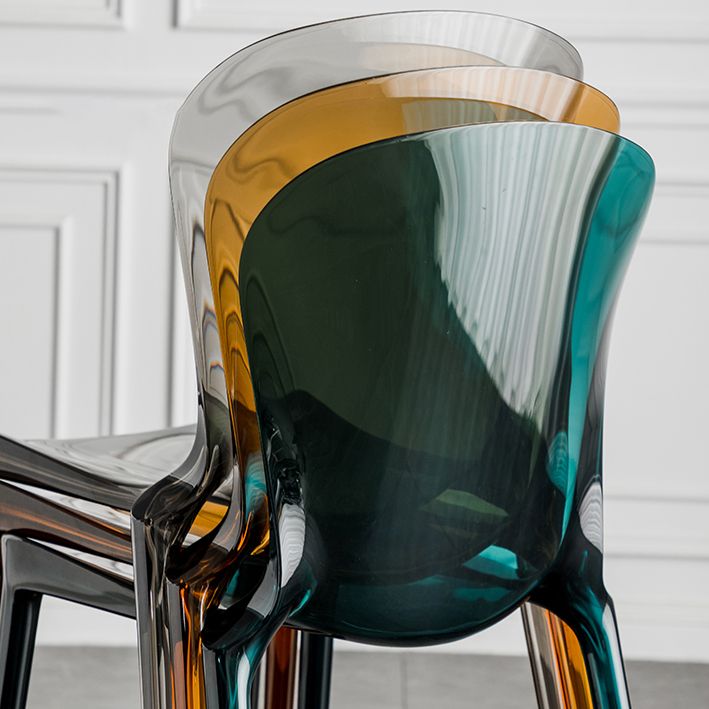 Dining Room Armless Dining Chair Plastic Stacking Side Chair