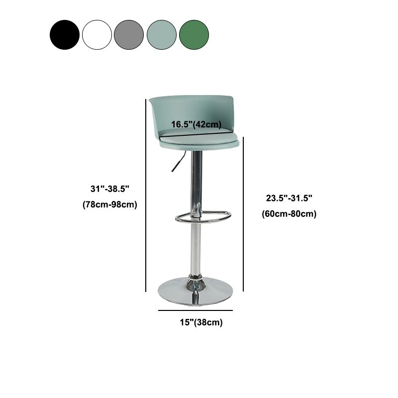 Modern Adjustable Height Swivel Bar Stool Metal Base Footrest Bar Stool