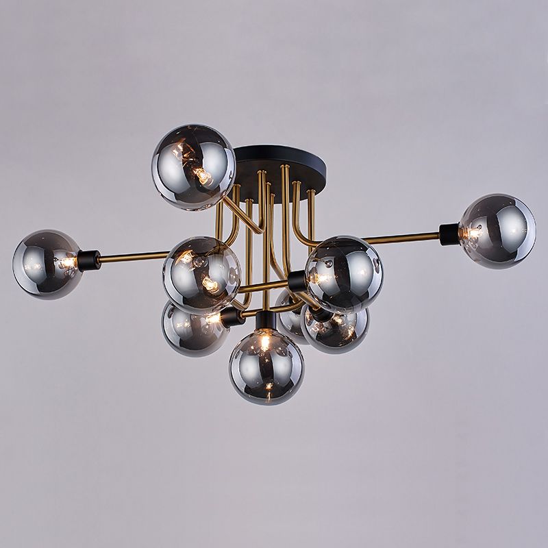 Plafonnier rond en verre semi-affleurant, luminaire de style simple, lustre semi-encastré