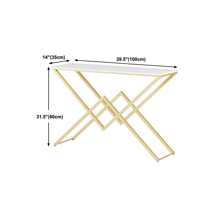 31.5" Tall Glam Accent Table 1-shelf Marble Console Table for Hall