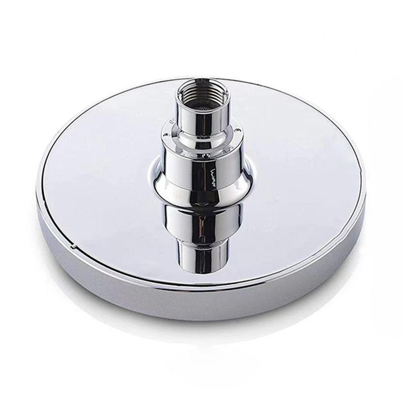 Contemporary Shower Combo Fixed Shower Head Stainless Steel Wall-Mount Round Shower Head