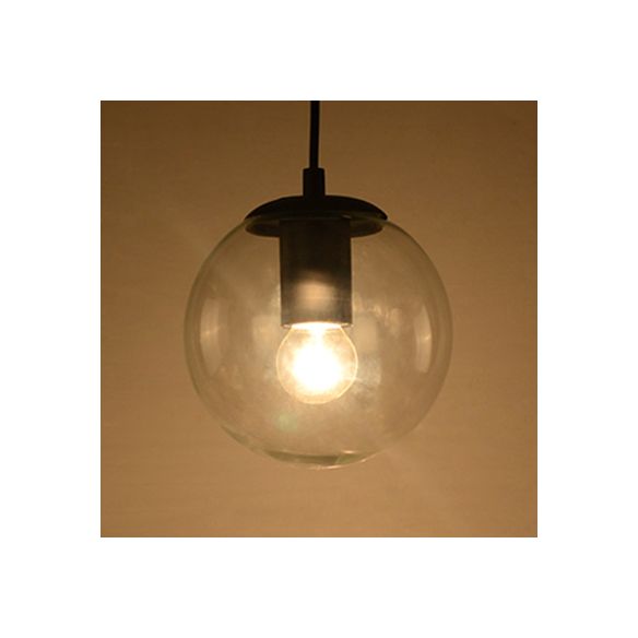 Accensione a ciondolo Globe Industrial 6 "/8"/12 "1 Luce Light Clear Glass Appesi Luce in nero/Chrome