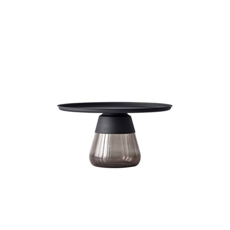 Modern Style Metal Desktop Glass Base Can Be Stored Round Side Table