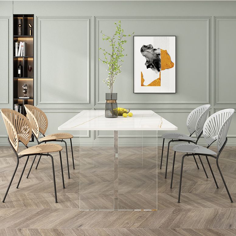 Modern 1/5/7 Pieces Dining Set Rectangle Stone Dining Table for Dining Room