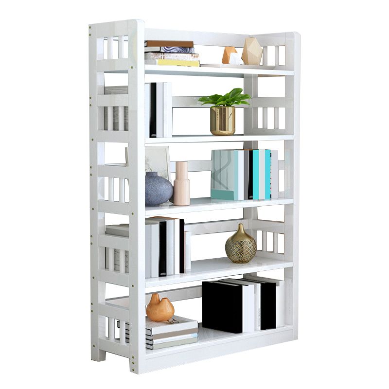 Industrial Open Shelf Standard Kids Bookcase Wood Bookshelf in Pine