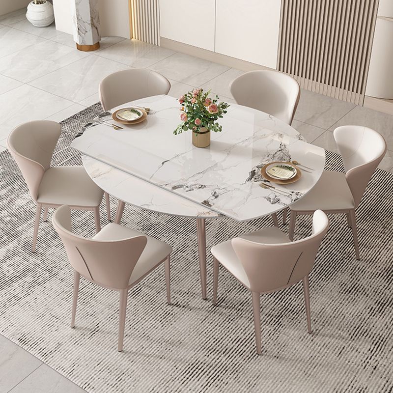 Sintered Stone DiningTable Set 1/5/7 Pieces with Metal Base Kitchen Furniture Set