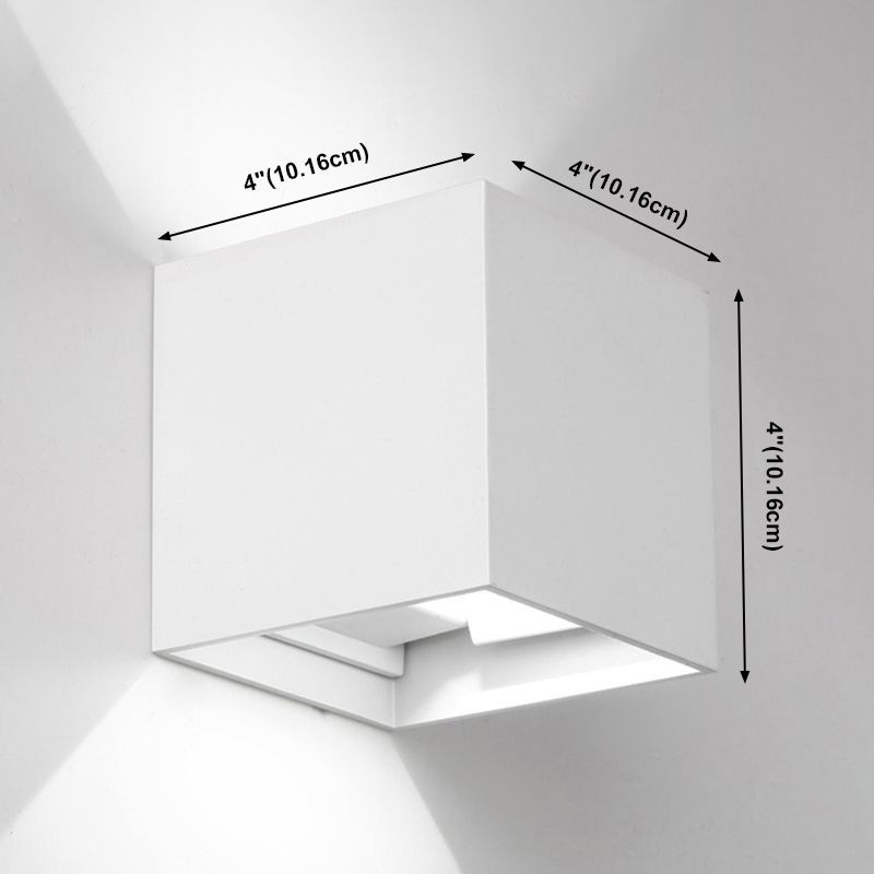 Square 2-Lights Wall Lighting Fixtures Modern Style Aluminum Wall Mounted Lamps