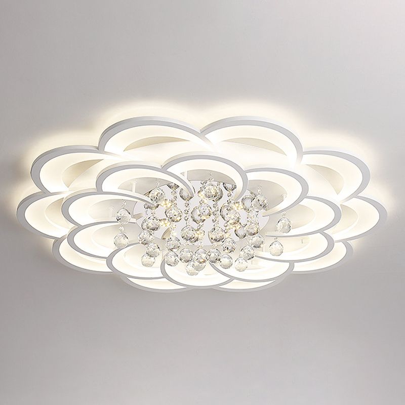 Flower Flush Mount Ceiling Light Fixture Contemporary Acrylic Ceiling Mount Light Fixture for Living Room