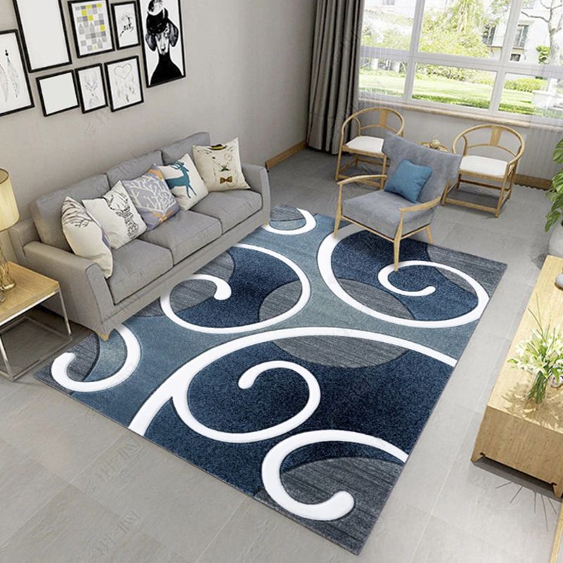 Minimalist Geometry Pattern Rug Polyester Area Carpet Non-Slip Backing Indoor Rug for Living Room