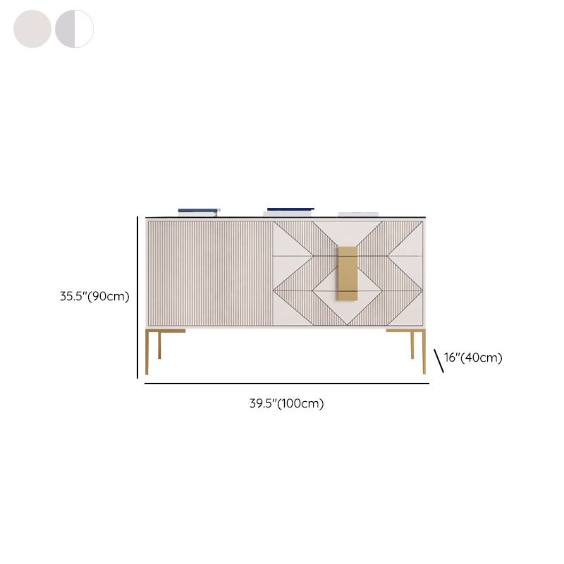 15.6-inch Width Storage Chest Classic Glam Stone Storage Chest Dresser