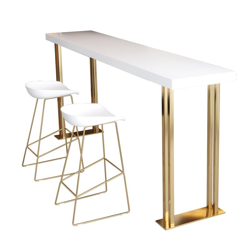 White Wood Table Rectangle Contemporary with Metal Base Cocktail Table with Base