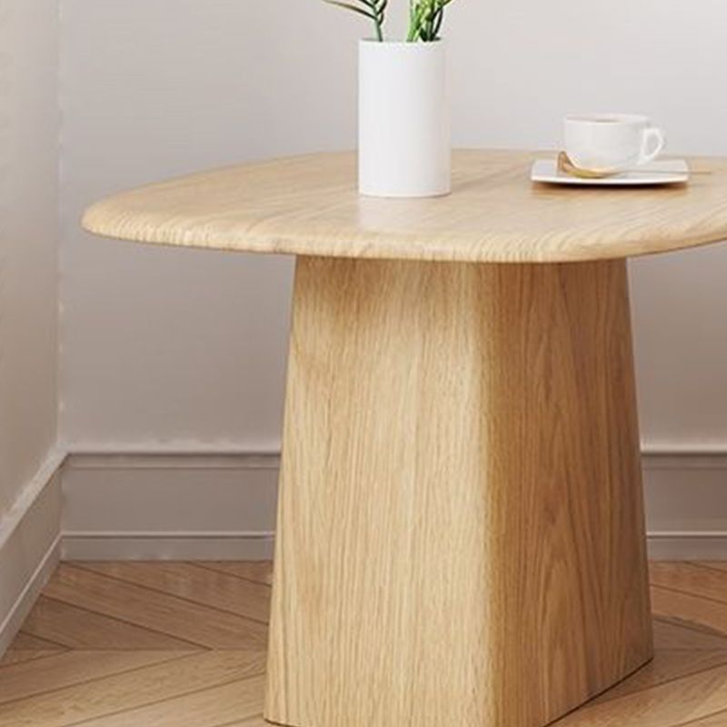Modern Pedestal Cocktail Table Natural Color Coffee Table Set