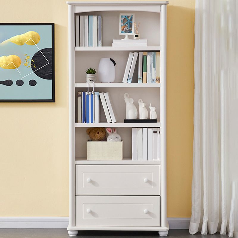 Wooden Closed Back Bookcase Contemporary Standard Bookshelf with Shelves