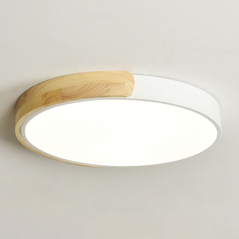 Round Shape LED Ceiling Lamp Macaroon Modern Simple Style Iron 1 Light Flush Mount for Corridor