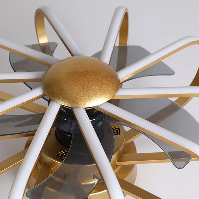 Metall Lineare Lüfterbeleuchtung minimalistische künstlerische Schlafzimmer LED Semi Flush Deckenleuchte
