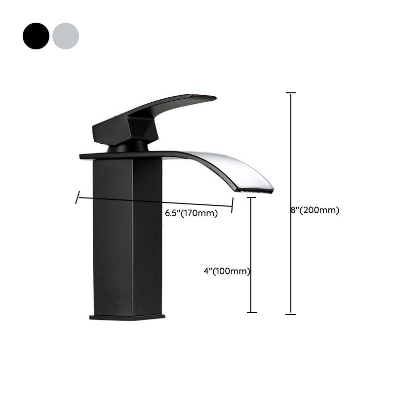 American Style 1 Handle Waterfall Basin Faucet, Bathroom Water Sink Faucet with Drain