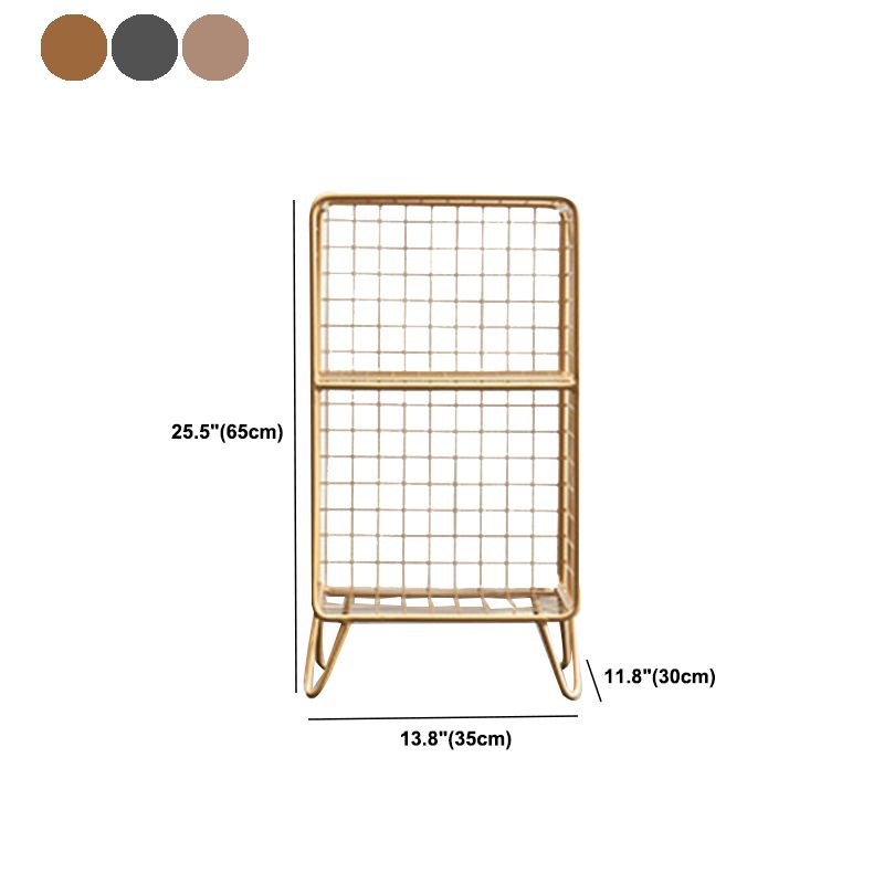 Modern Metal Bookshelf Standard Closed Back Bookcase in Burnish