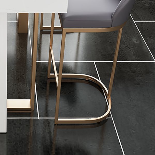 Glam Bar Stools Metal Armless Dining Stools with Gold Metal Base
