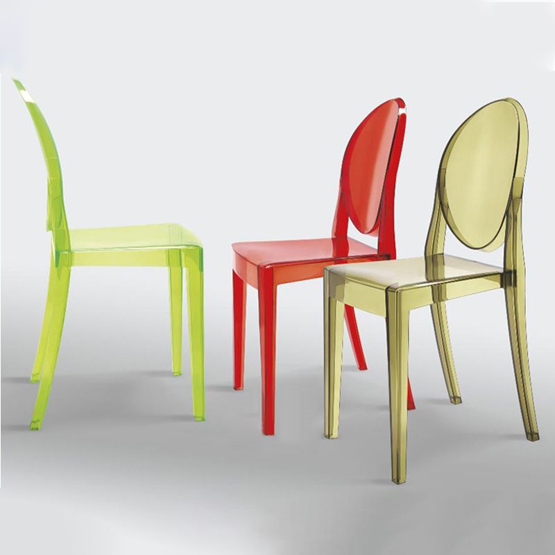 Nordic Open Back Side Chair Plastic Indoor Armless Chair for Dining Room Bedroom