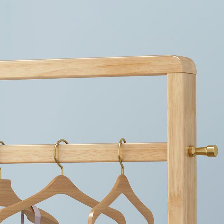 Solid Wood Storage Armoire Modern Style Bedroom Wardrobe with Shelves