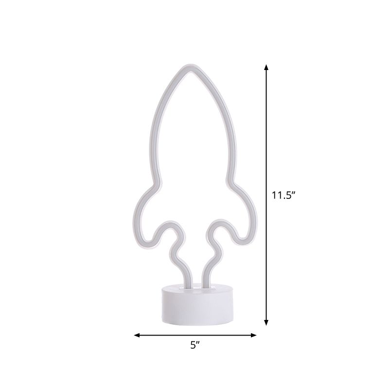 Rocket Baby Bedroom Wall Night Lamp Plastic LED Minimalist Nightstand Light in White